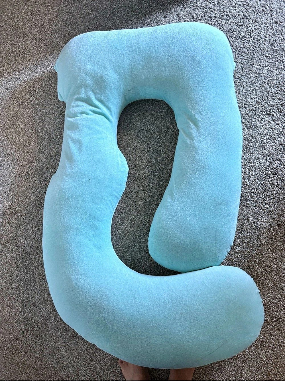 U-Shaped Blue Support Pillow